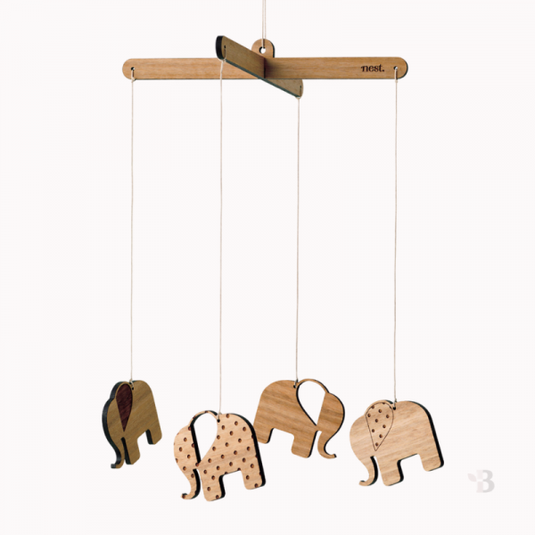 Bamboo Nursery Mobile - Elephants