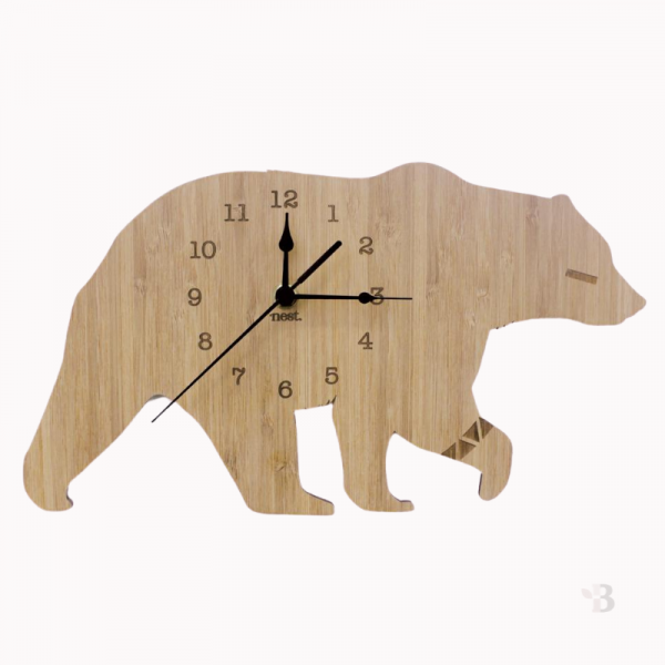 Bamboo Wall Clock - Bear