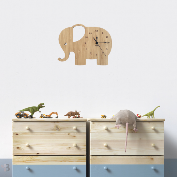 Bamboo Wall Clock - Elephant