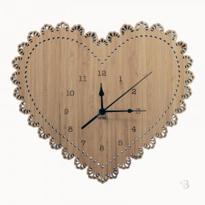 Bamboo Wall Clock - Heart