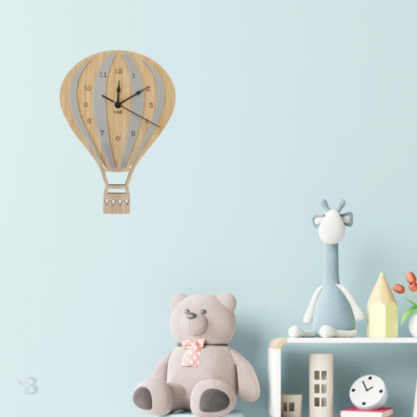 Bamboo Wall Clock - Hot Air Balloon