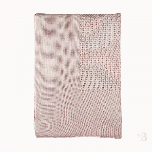 Bamboo Textured Knit Blanket - Dusty Pink