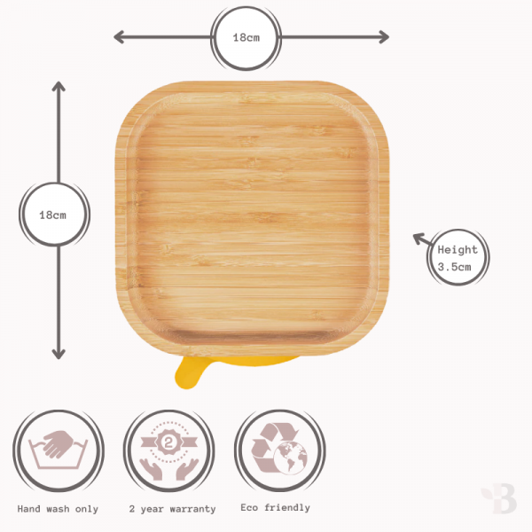 Bamboo Square Open Kids Plate